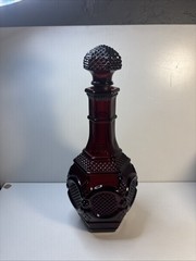 Vintage Avon Cape Cod Ruby Red Plater,Goblets,Sugar, Creamer, Decanter 19Pcs.