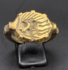Large ancient Roman Ring bronze ring with decorated engraved bezel Antique Ring