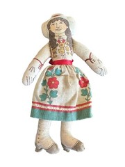 Vintage Annie Oakley Cloth Doll 1970s Toy Western Cowgirl Prairie Room Decor