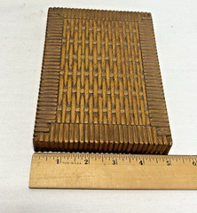Vintage HOMCO Home Interiors Syroco Faux Wicker & Scroll Mirror Wall & 2 Shelves