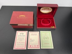 Vintage Longines Wittnauer Red Velvet Watch Box & Case with Papers