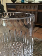 Tall Vintage Rogaska Crystal Vase~Art Deco~HEAVY~Quality Piece~EUC~Signed~1950’s