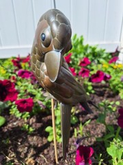Vintage Brass & Copper Parrot Hanging Sculpture without perch