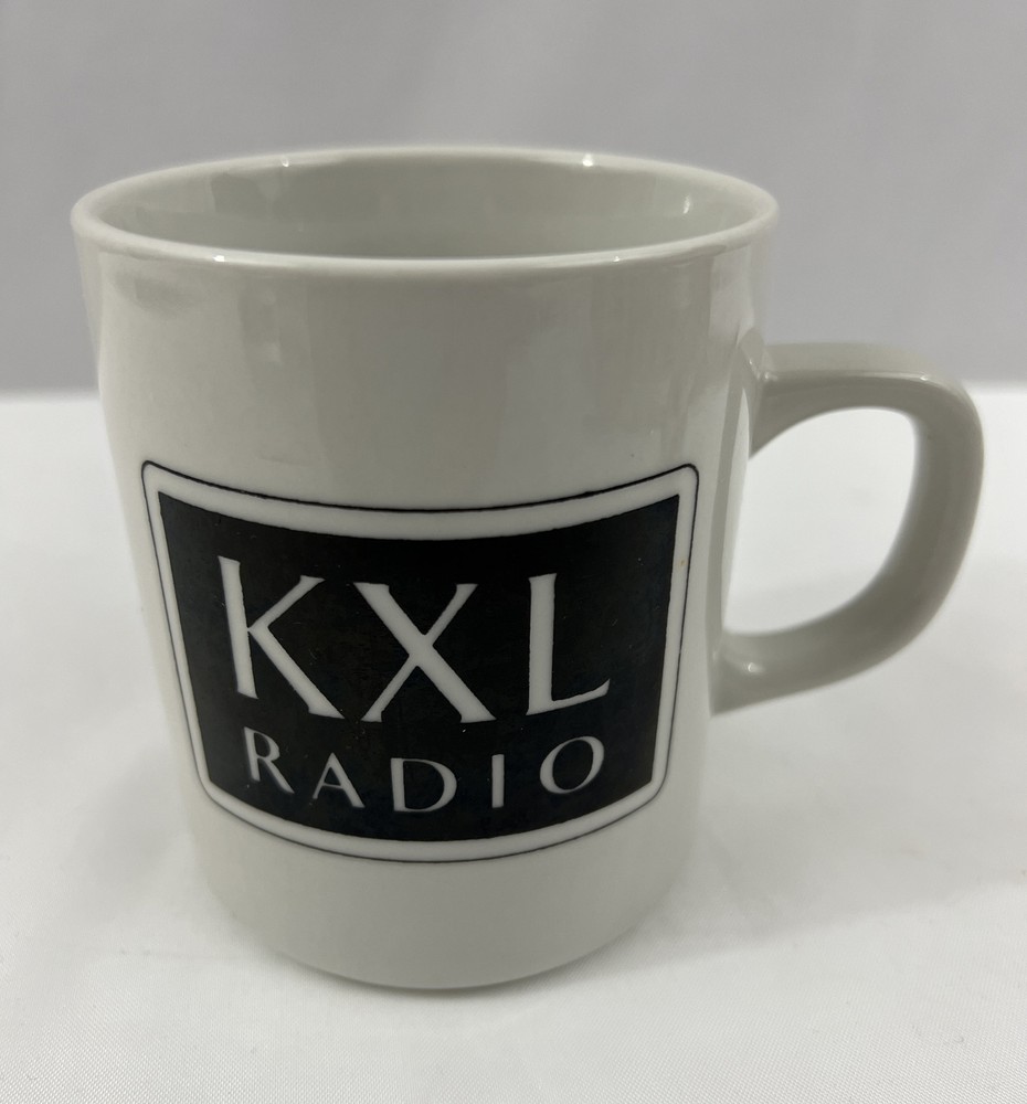 KXL Radio Off White & Black Ceramic 10 oz Coffee Tea Mug EVC