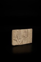 Ancient Egyptian Antiques Cleopatra Stone Relief Statue Horus Connection Decor