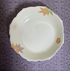 Japanese Porcelain 7 Piece Maple Leaf Set Nishiyama Region Unused Original