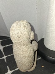 Pre-Columbian Carved Basalt Sqauting & Smoking Sukia ~ Costa Rica C. 800-1200 AD