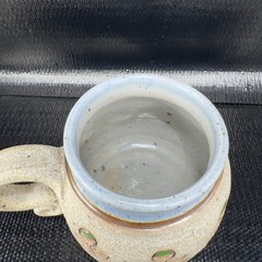 2000 Hand Made Stoneware Coffee Mug Cup Artist Signed RAB Hand Carved Vintage