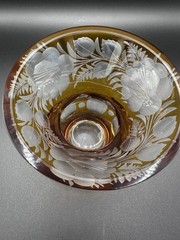 Hand Cut Cased Crystal 2 Piece Set Small Vase And Covered Box Rare And Unique!