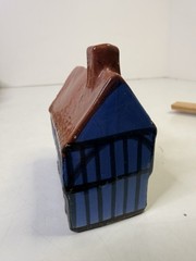 RARE Mudlen End Studio Felsham Suffolk Pottery Miniature House Cottage BLUE #3B