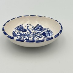 Vintage Trinket Jewelry Ring Dish Blue & White Floral Paul Vogt Keramik Germany