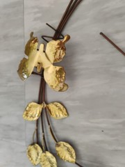 Vintage Brass Metal Wall Hangings, 19″ Set of 2. Copper Roses, MCM