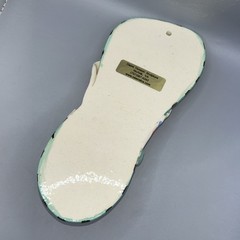 Diane Husson Ceramic Wall Hanging Flip Flop Shelf/ Tealight Holder 10.5”Tx4.75”W