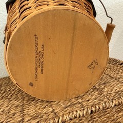 Longaberger Classic Autumn Fall Pail Basket Leaves Liner Protector Acorn & Lid