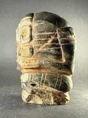 RARE ANCIENT PRE COLUMBIAN DENSE STONE CARVED TRIBAL STATUE FIGURINE C 600-900AD