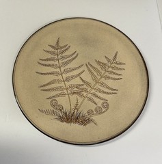Vtg Weiningen Keramik Switzerland Hand-painted Fern Plant Collectors Plate 11.75