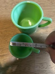 1944 J. Pressman Co. Chiquita Jade Gr Akro Agate “Tea for Six” Fingerloop