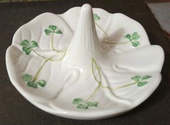 BELLEEK Pottery Shamrock Ring Holder Made in Ireland