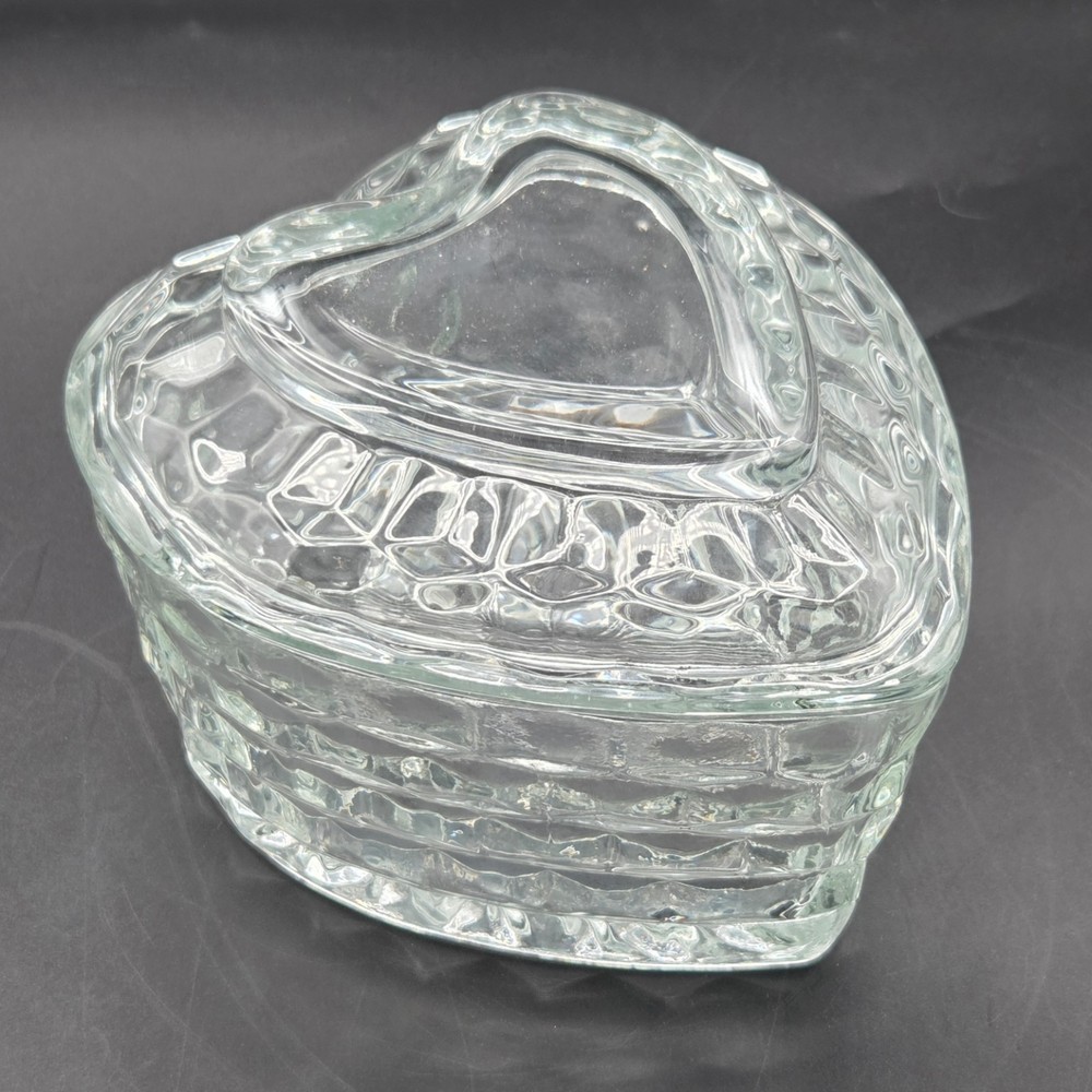 Fostoria American HOMCO Heart Shaped Lead Crystal Candy/Trinket Dish Vintage