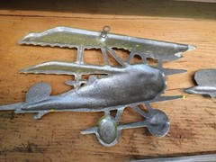 Vintage 1975 Sexton Homco Airplanes Wall Decor Set of 3 Cast Metal Planes