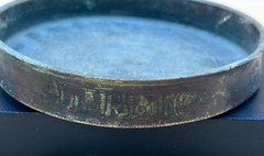 Islamic Seljuk Leaded Copper Etched Dish incised a Kufic inscription