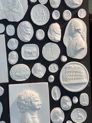 Large Pair of Grand Tour Revival Classical Intaglio and Cameo Casts & Wood Panel