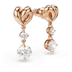 [Swarovski] Lifelong Heart Drop Earrings Heart Design White with Rose Gold Tone