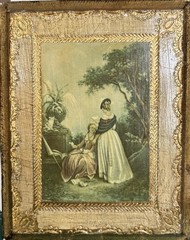 VTG Gold Gilt Italian Florentine Tole Wood Wall Picture Plaque 5 1/2” X 4 1/2”