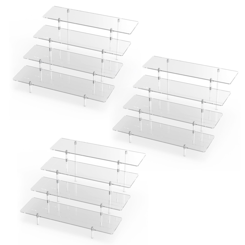Acrylic Display Riser Stand Shelf Clear 4 Tier Cupcake Perfume