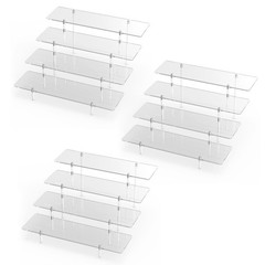 Acrylic Display Riser Stand Shelf Clear 4 Tier Cupcake Perfume