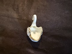 Limoges Swan Gold Trim Hand Painted France 2.5 X 2”