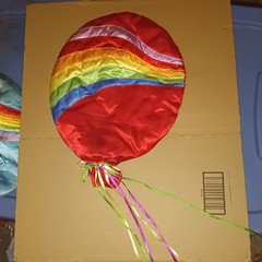 2 Vintage 1980s Russ Berrie Satin Sculpture Rainbow Balloon Wall Hanging Decor