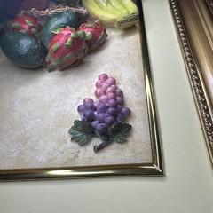 Vintage 3D Fruit Basket Wall Art in Ornate Gold Frame Italian 16”X12” Art Deco