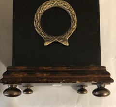 Pair Neoclassical Style Brass Composition and Partial Ebonized Table Obelisks