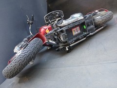 UNTESTED New Bright 9.6V R/C Red Harley Davidson Fat Boy Motorcycle AS IS PARTS