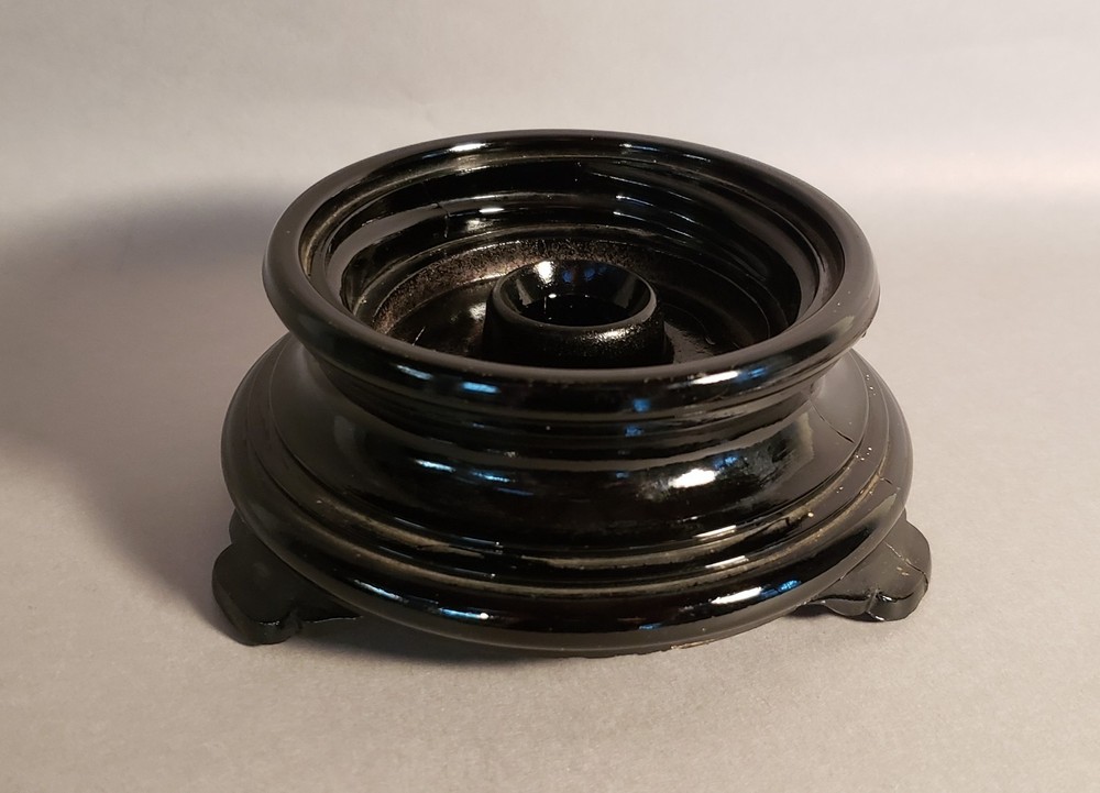 Vintage Black Amethyst ART DECO Display Stand Footed 3″ Pedestal Base