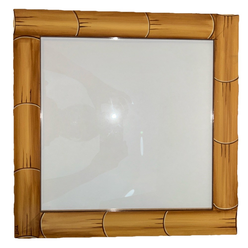 Bamboo Design Wooden Picture Frame 15.25” Ready to Hang Kids Room Handmade