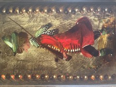 ANTIQUE ORIGINAL FOLK ARTIST PETER OMPIR TOLE TRAY