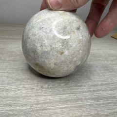 Granite Marble Polished Orb Sphere Ball White & GraySolid 3”Decorative VTG Heavy
