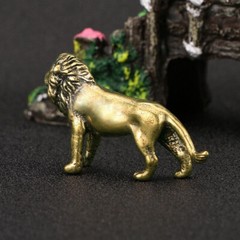 Brass Lion Figurine Statue House Office Table Decoration Animal Figurines Toys #