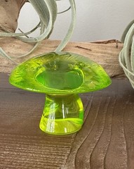 Viking Glass Mushroom EPIC Uranium Lime Green 3.5 x 2.5 Excellent Condition