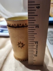 Vtg wood cup/vase Flower Courting Man & woman Handmade in norway