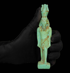 Ancient Egyptian King Ramses II Statue Crown of Egypt Pharaonic Pharaoh Stone BC