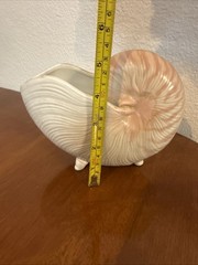 Vintage Fitz & Floyd Footed Nautilus Shell Planter Vase Beach Decor Japan