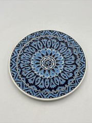 Nassos Keramik Ceramic Wall Plate Handmade Rodos Hellas Greece Round 7 1/2″