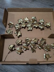 Vintage Home Interiors Pothos Vine Plagues – Metal Brass Copper Ivy – Set Of 2