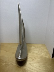 SAIL BOAT SCULPTURE, CAST ALUMINUM, 14” Tall X 12” Wide
