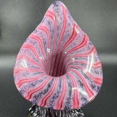 Vintage Hand Blown Art Glass Vase Jack In Pulpit Hand Made Studio Glass Vase VTG