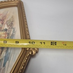 1980’s HOMCO Wall Decor Farm Scene Bridge House Hay Wagon Farm House Fan Decor