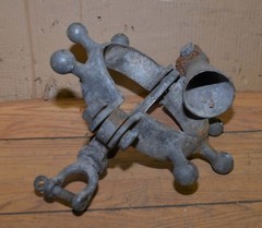 Rare cast steel vintage boat boom mast collar ring 8″ id ship collectible part